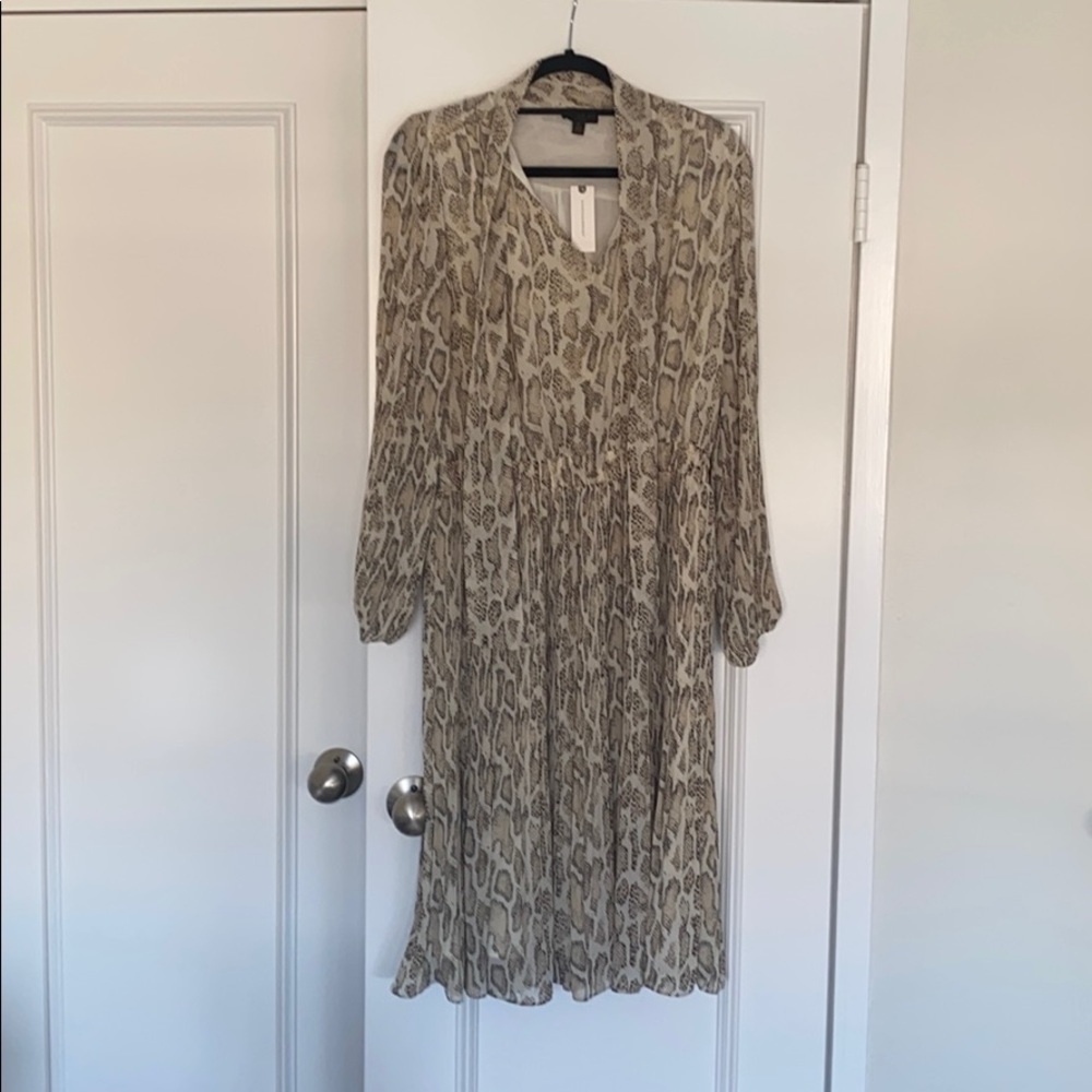 Current Air pleated snakeskin print dress